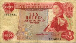 10 Rupees MAURITIUS  1967 P.31c F-