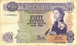 50 Rupees MAURITIUS  1967 P.33c F+