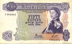50 Rupees MAURITIUS  1967 P.33c VZ
