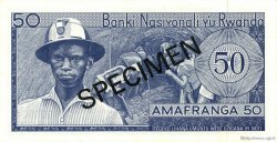 50 Francs Spécimen RUANDA  1969 P.07s1 SC+