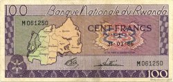100 Francs RWANDA  1966 P.08a VF