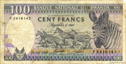 100 Francs RWANDA  1989 P.19 F