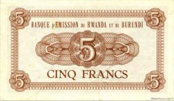 5 Francs RWANDA BURUNDI  1960 P.01a VZ