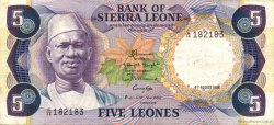 5 Leones SIERRA LEONE  1984 P.07f TTB