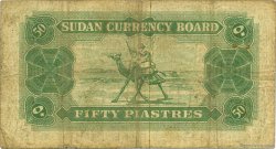 50 piastres SUDAN  1956 P.02A VG