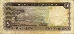 5 Shillings TANZANIA  1966 P.01a MB