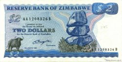 2 Dollars ZIMBABWE  1980 P.01a q.SPL
