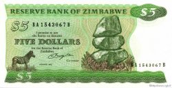 5 Dollars ZIMBABWE  1982 P.02b UNC