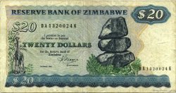 20 Dollars ZIMBABWE  1983 P.04c TB+