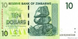 10 Dollars ZIMBABWE  2007 P.67 FDC