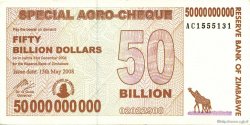 50 Billion Dollars ZIMBABWE  2008 P.63