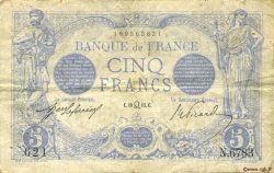 5 Francs BLEU FRANKREICH  1915 F.02.29 S