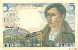 5 Francs BERGER FRANCIA  1943 F.05.05 SPL+