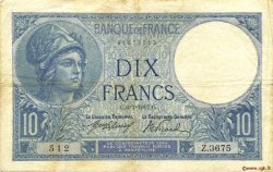10 Francs MINERVE FRANCIA  1917 F.06.02 MB