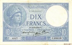 10 Francs MINERVE modifié FRANKREICH  1939 F.07.03 VZ