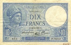 10 Francs MINERVE modifié FRANKREICH  1940 F.07.18 SS