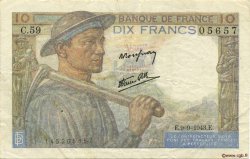 10 Francs MINEUR FRANCIA  1943 F.08.09 MBC