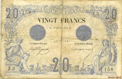 20 Francs NOIR FRANCE  1874 F.09.01 G