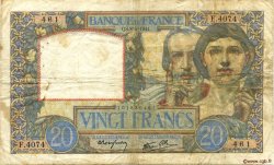 20 Francs TRAVAIL ET SCIENCE FRANCE  1941 F.12.14 F+
