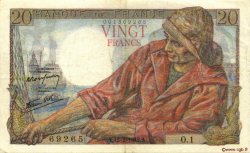 20 Francs PÊCHEUR FRANKREICH  1942 F.13.01 fVZ