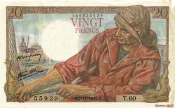 20 Francs PÊCHEUR FRANKREICH  1942 F.13.04 fVZ