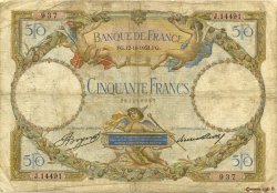 50 Francs LUC OLIVIER MERSON type modifié FRANCIA  1933 F.16.04 B