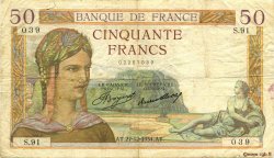 50 Francs CÉRÈS FRANKREICH  1934 F.17.02 fS