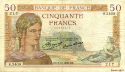 50 Francs CÉRÈS FRANKREICH  1935 F.17.20 S
