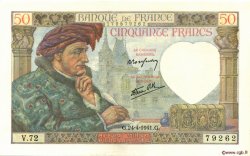 50 Francs JACQUES CŒUR FRANKREICH  1941 F.19.09 VZ+