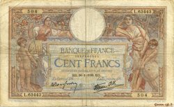 100 Francs LUC OLIVIER MERSON type modifié FRANKREICH  1939 F.25.40 fS