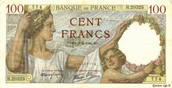 100 Francs SULLY FRANKREICH  1941 F.26.49 fVZ