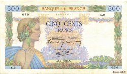 500 Francs LA PAIX FRANCIA  1940 F.32.01 BB