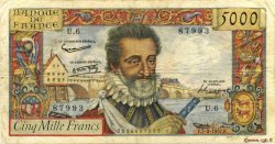 5000 Francs HENRI IV FRANKREICH  1957 F.49.01 S