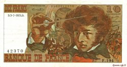 10 Francs BERLIOZ FRANCE  1975 F.63.11 VF+