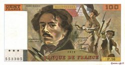 100 Francs DELACROIX modifié FRANCE  1979 F.69.02c XF