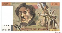100 Francs DELACROIX modifié Petit numéro FRANCE  1988 F.69.12A128 UNC-