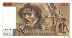 100 Francs DELACROIX 442-1 & 442-2 FRANCE  1995 F.69ter.02c AU