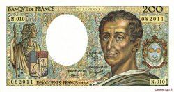 200 Francs MONTESQUIEU FRANCIA  1982 F.70.02 AU