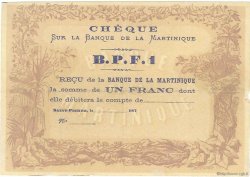 1 Franc Non émis MARTINIQUE  1870 P.05A MBC