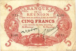 5 Francs Cabasson rouge ISLA DE LA REUNIóN  1944 P.14 BC a MBC