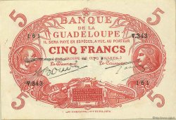 5 Francs Cabasson rouge GUADELOUPE  1945 P.07e MBC