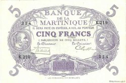 5 Francs Cabasson violet MARTINIQUE  1932 P.06 SPL