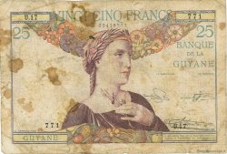 25 Francs FRENCH GUIANA  1945 P.07 G
