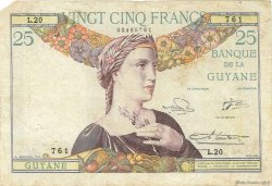 25 Francs FRENCH GUIANA  1945 P.07 MB