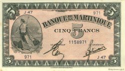5 Francs MARTINIQUE  1942 P.16b UNC-