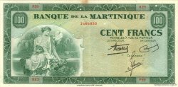 100 Francs MARTINIQUE  1943 P.19a VF+