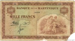 1000 Francs MARTINIQUE  1943 P.21a G