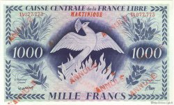 1000 Francs Phénix Annulé MARTINIQUE  1944 P.22b fST