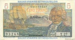5 Francs Bougainville SAINT PIERRE E MIQUELON  1946 P.22 BB to SPL