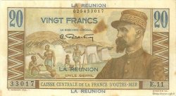 20 Francs Émile Gentil REUNION ISLAND  1946 P.43a VF